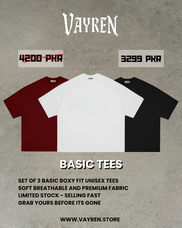 Set Of 3 Basic Boxy Fit Tees